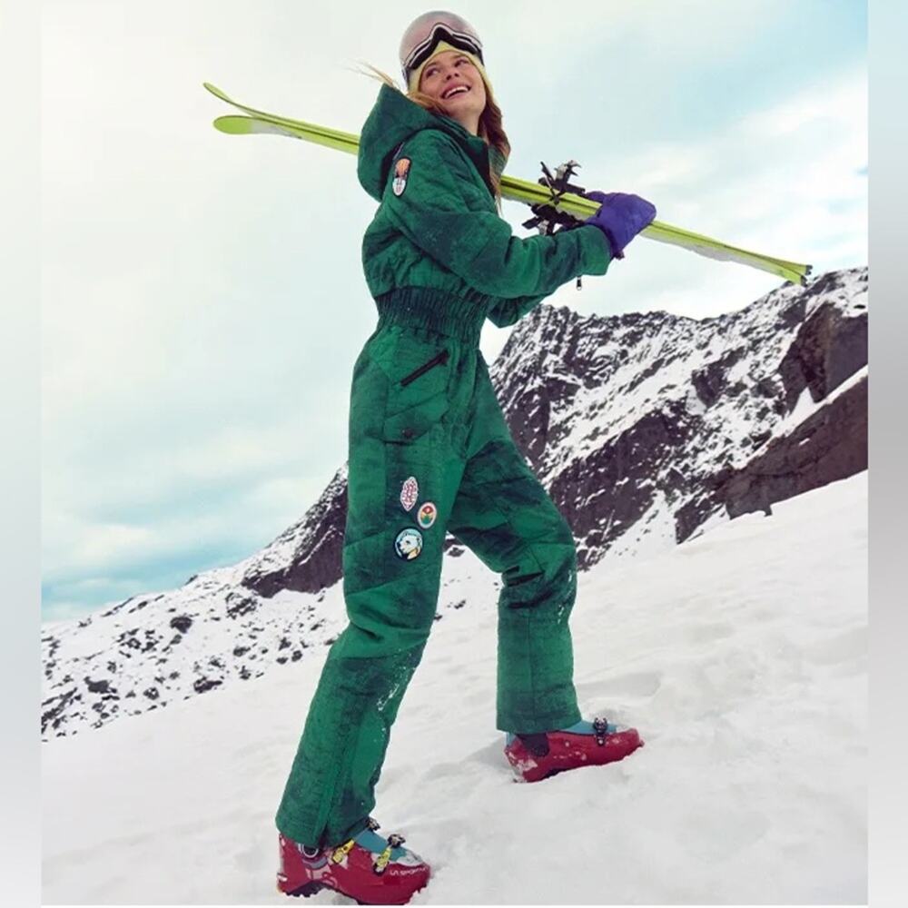 Free People All Prepped Patch Ski Suit Evergreen Pine